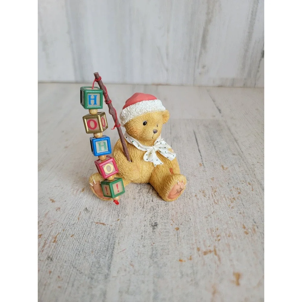 Enesco catchin' holiday spirit teddy bear Xmas vintage figure home decor